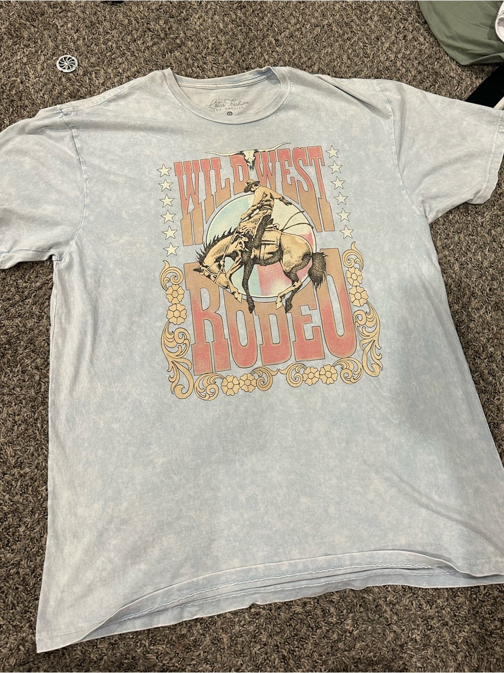 Wild West Rodeo Graphic Tee - Light Blue